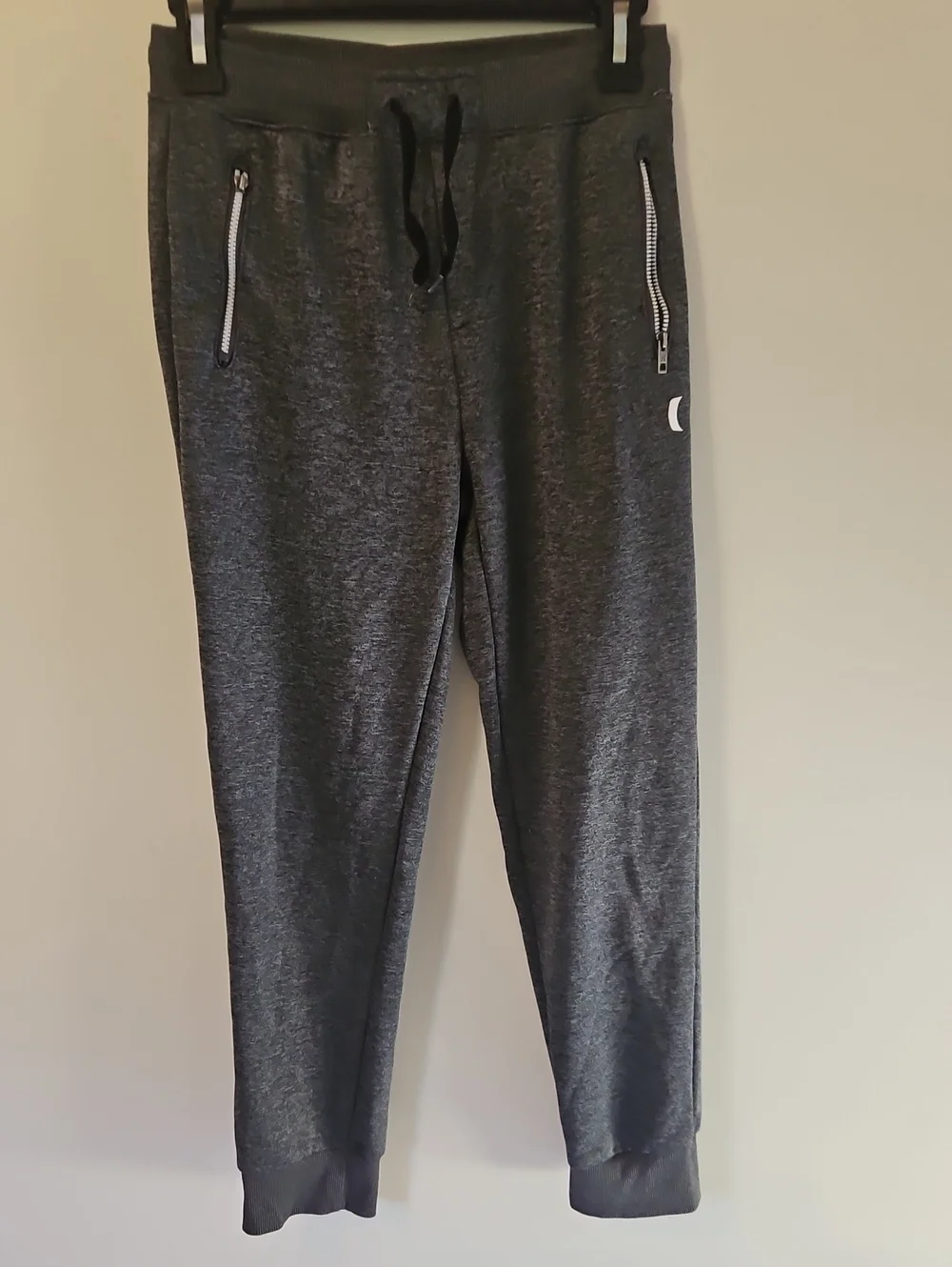 Hurley Kids L 12/13 Charcoal Gray Jogger Sweatpants with Zip Pockets